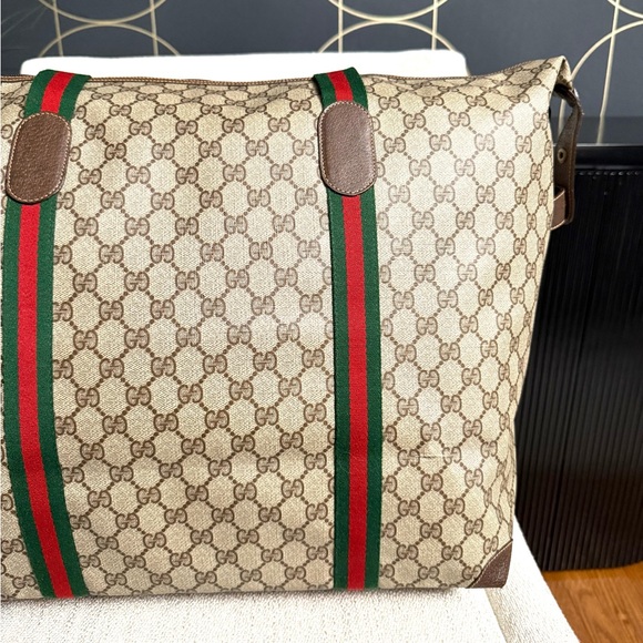 Authentic GUCCI travel bag/ XL tote bag brown monogram coated canvas large - Picture 10 of 16